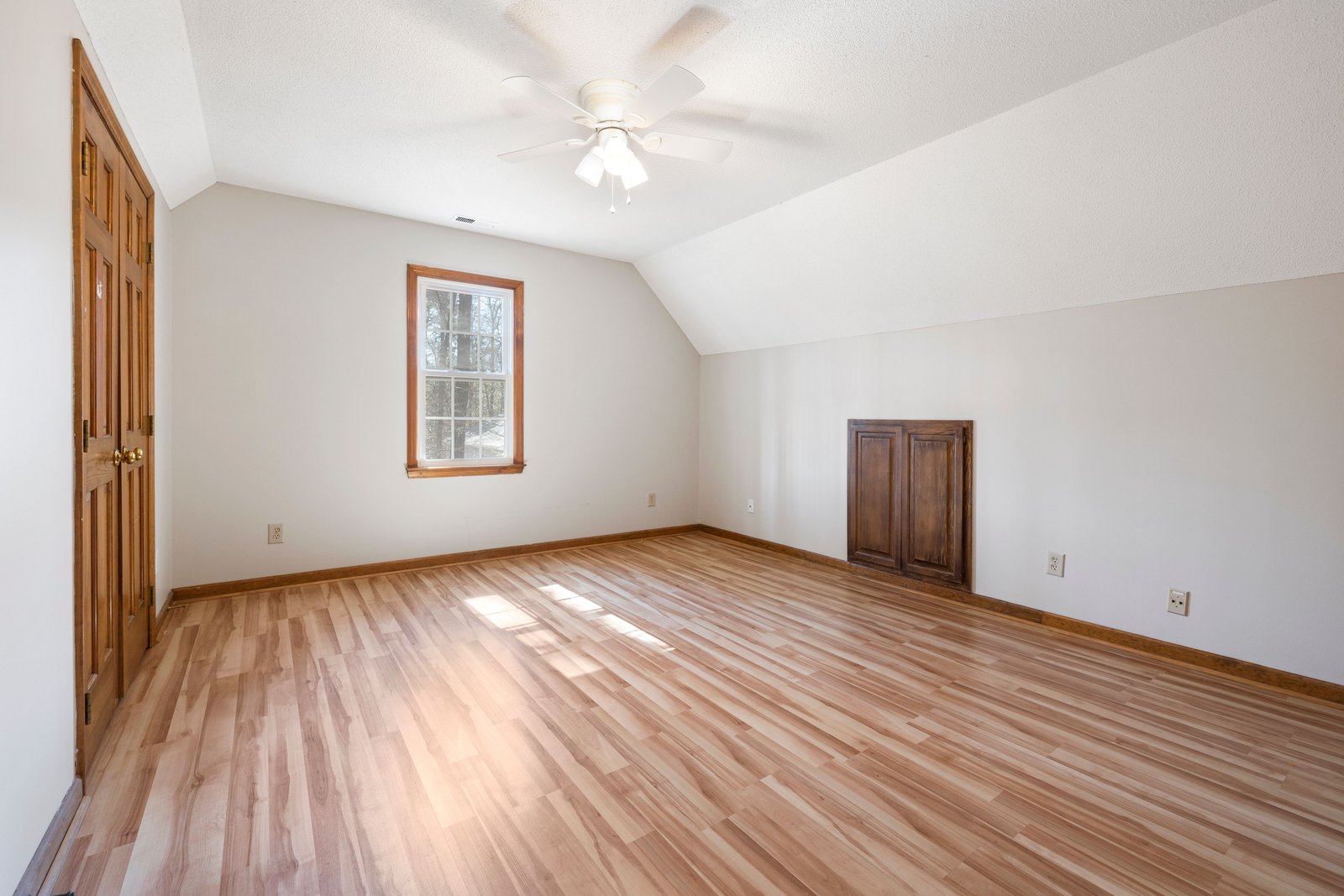 Finished, empty room with new flooring ready for final walkthrough